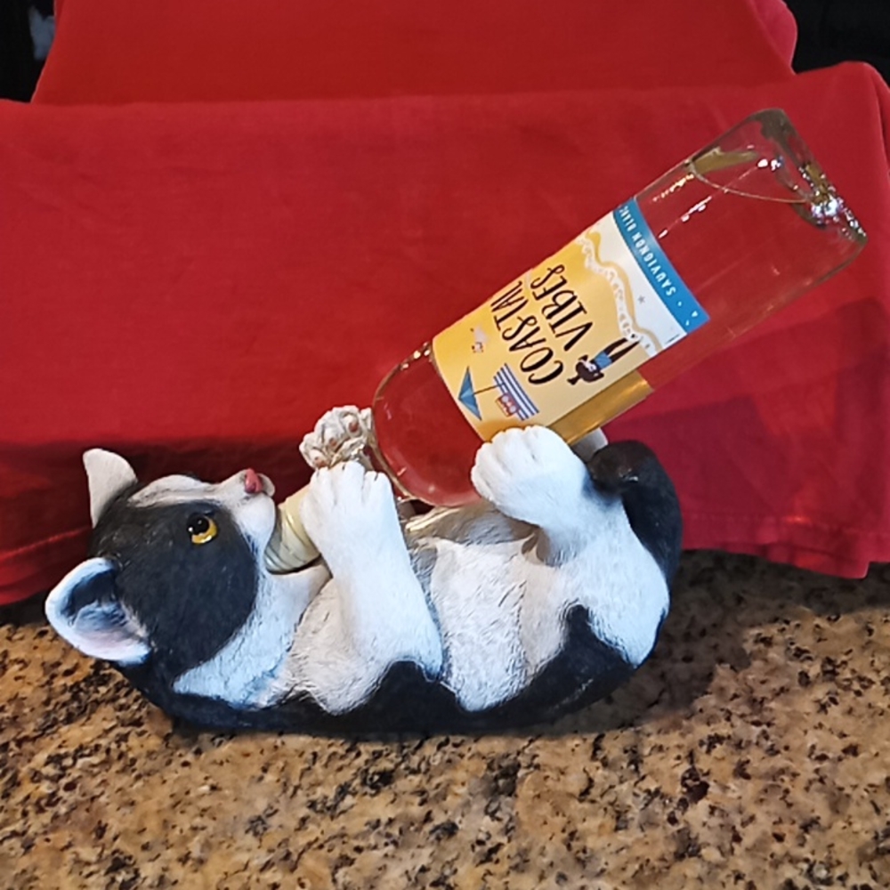 Kitty Cat Countertop Wine Bottle Holder. By True. (Bottle NOT Included!).
